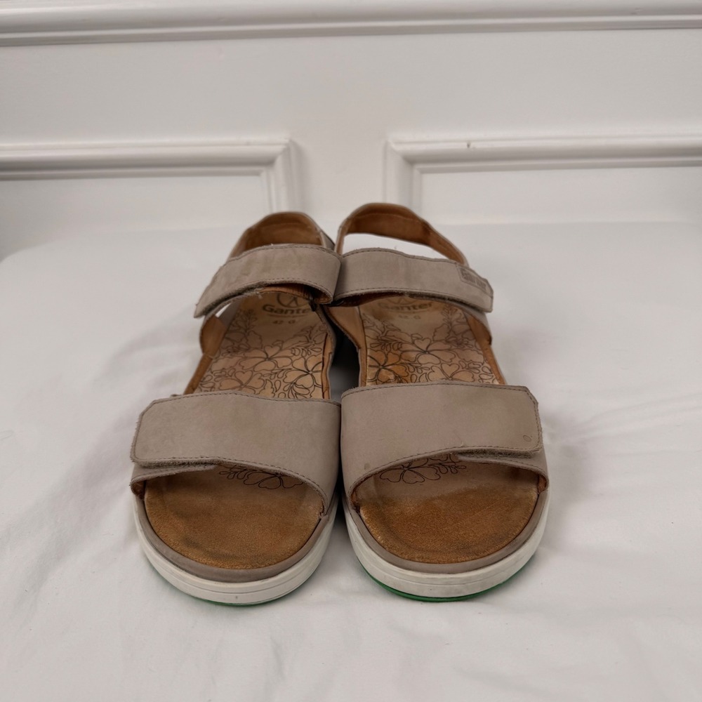 Ganter Women Taupe Leather Comfort Sandals Slingback Adjustable Straps Size 42 G